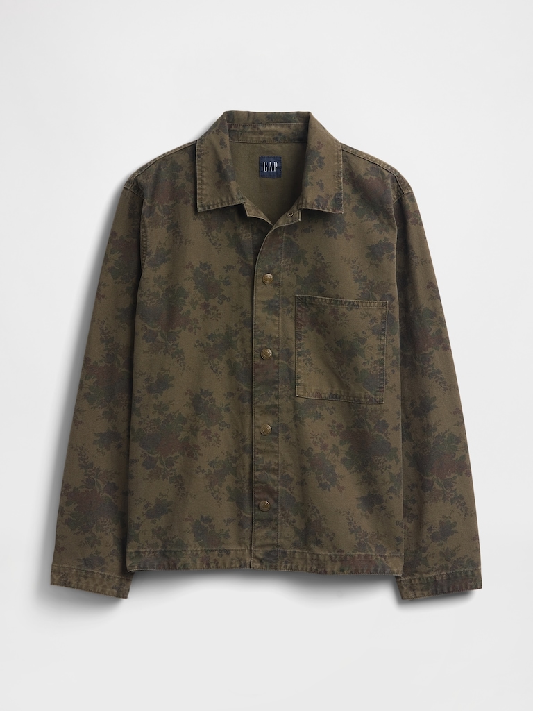 Floral Canvas Denim Overshirt