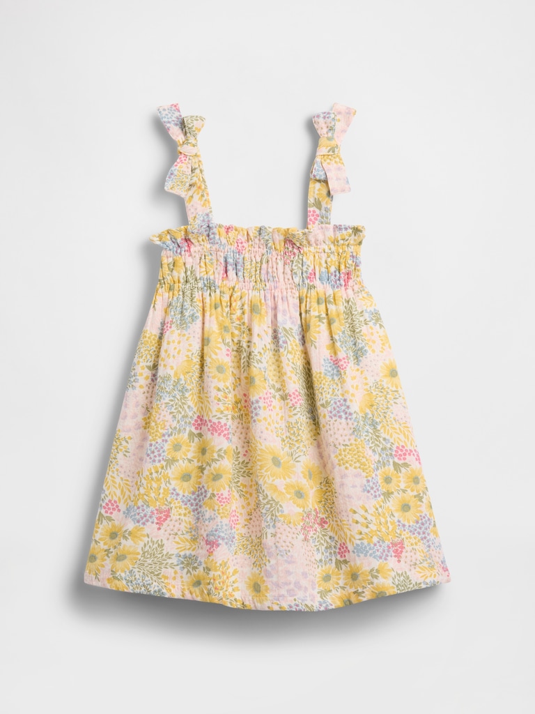 Baby & Toddler Cotton Gauze Bow-Strap Dress