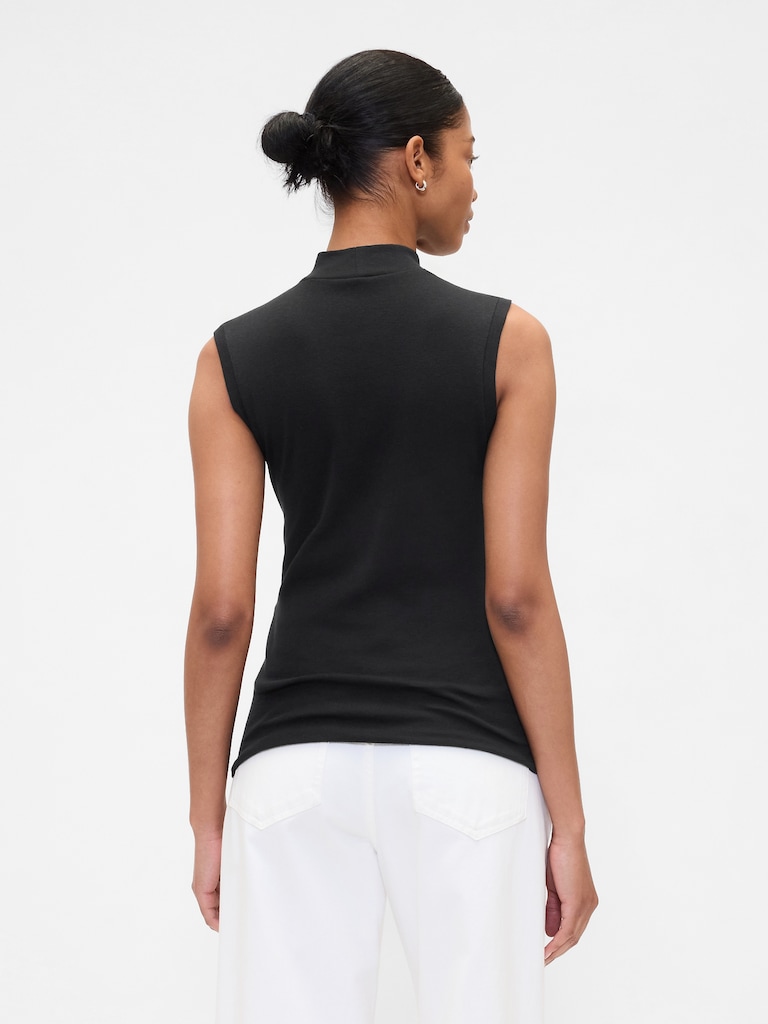 Modern Ribbed Mockneck Tank Top
