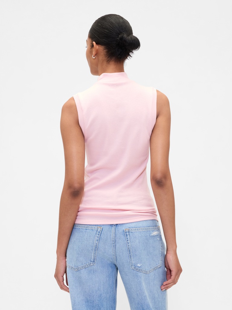 Modern Ribbed Mockneck Tank Top