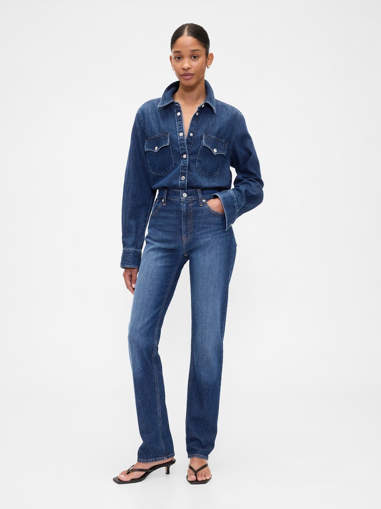 Relaxed Denim Western Shirt