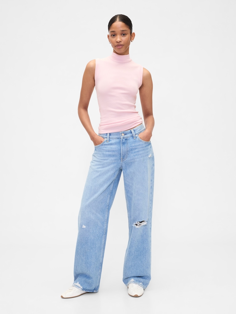 Modern Ribbed Mockneck Tank Top