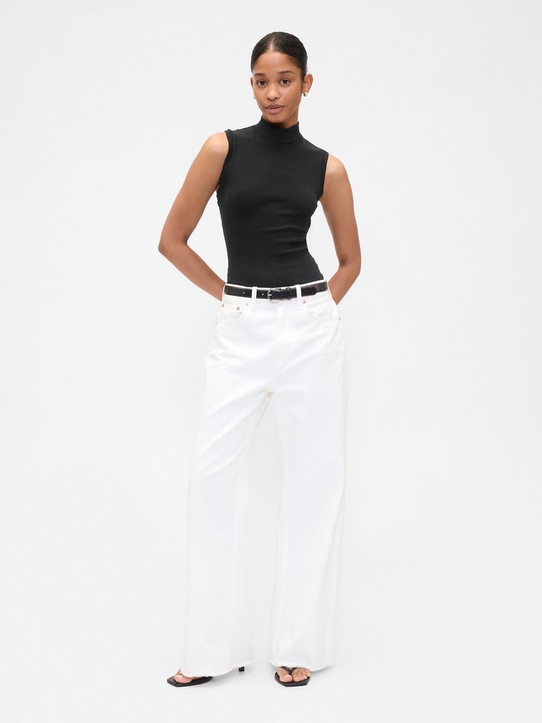 Modern Ribbed Mockneck Tank Top