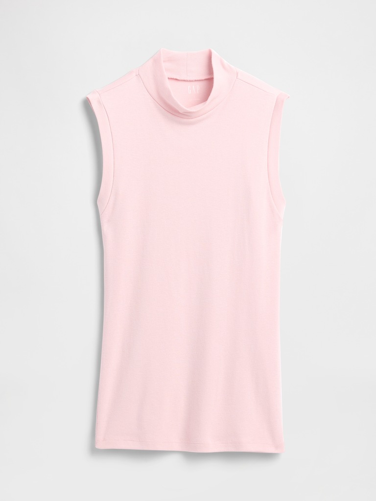Modern Ribbed Mockneck Tank Top