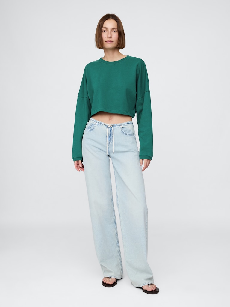 French Terry Oversized Crop Sweatshirt