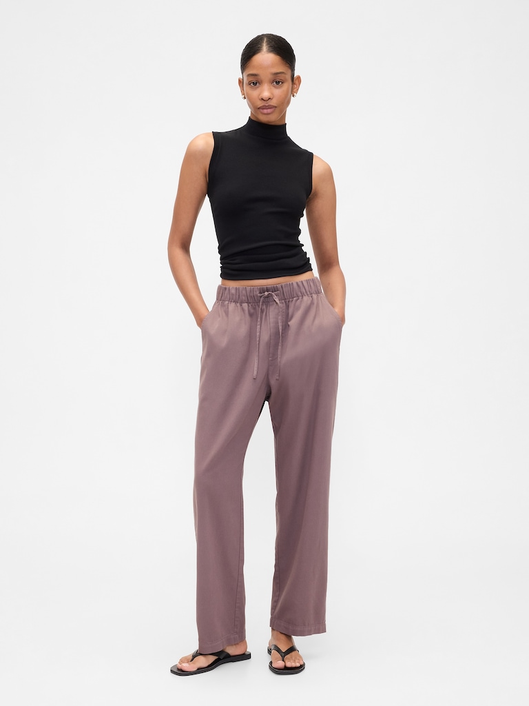 Mid Rise Easy Twill Pants