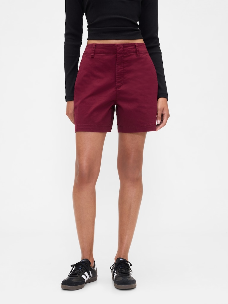 5" Mid Rise Downtown Khaki Shorts