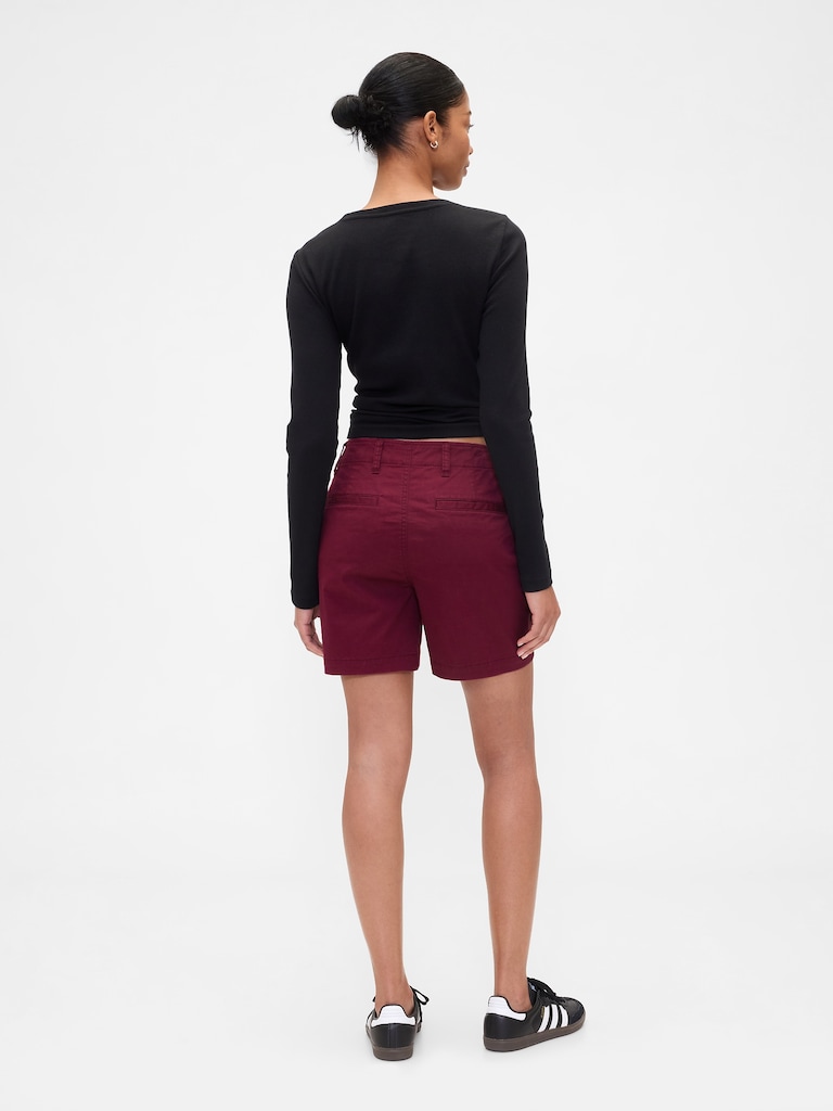 5" Mid Rise Downtown Khaki Shorts