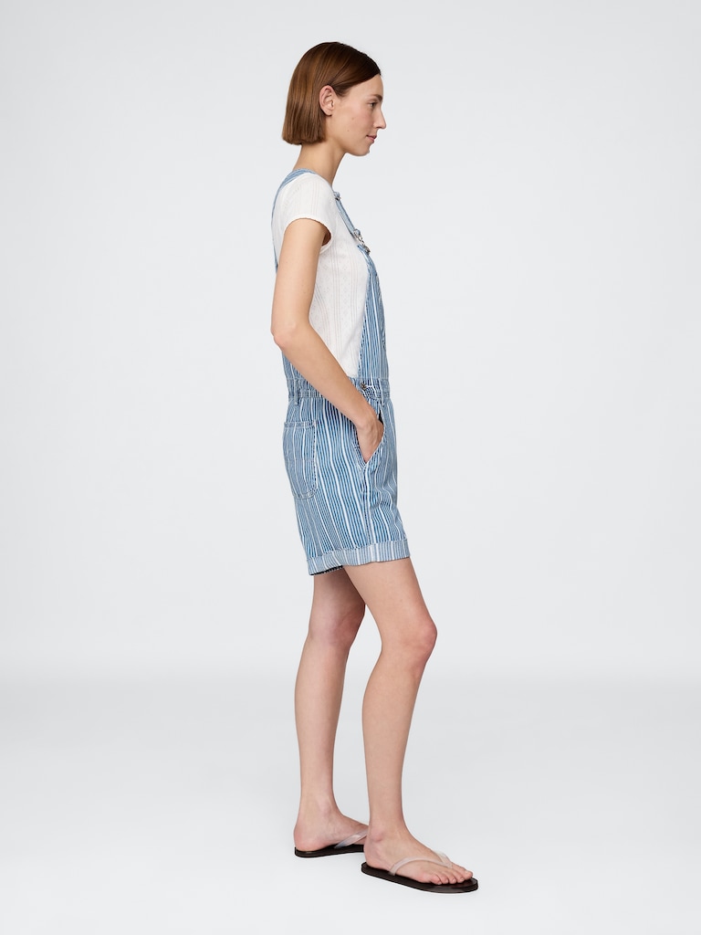 UltraSoft Denim Stripe Shortalls