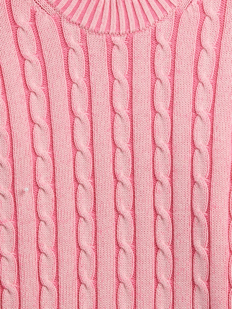 Relaxed Cable-Knit Crewneck Sweater