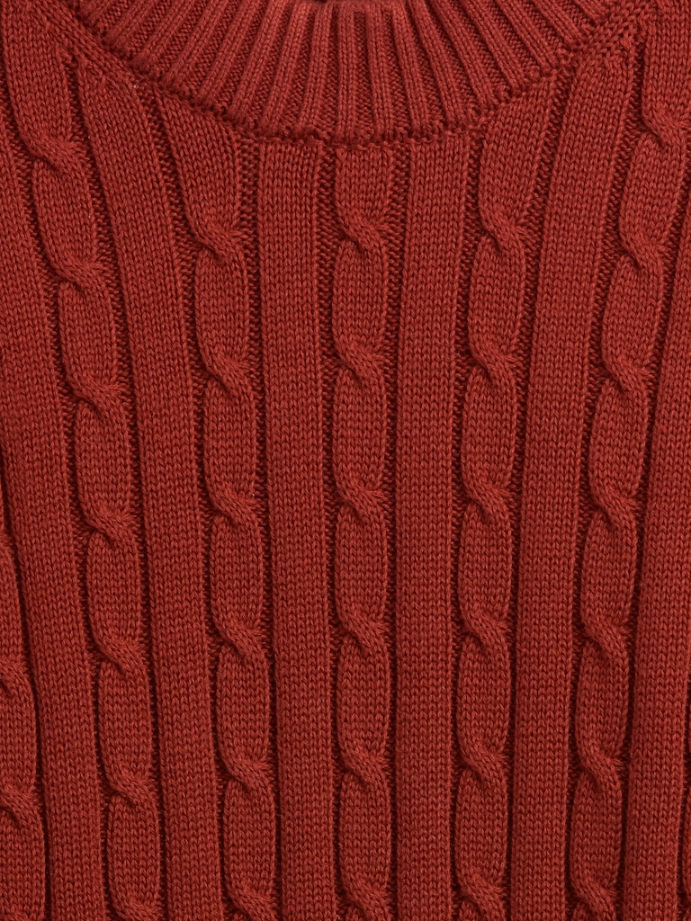 Relaxed Cable-Knit Crewneck Sweater