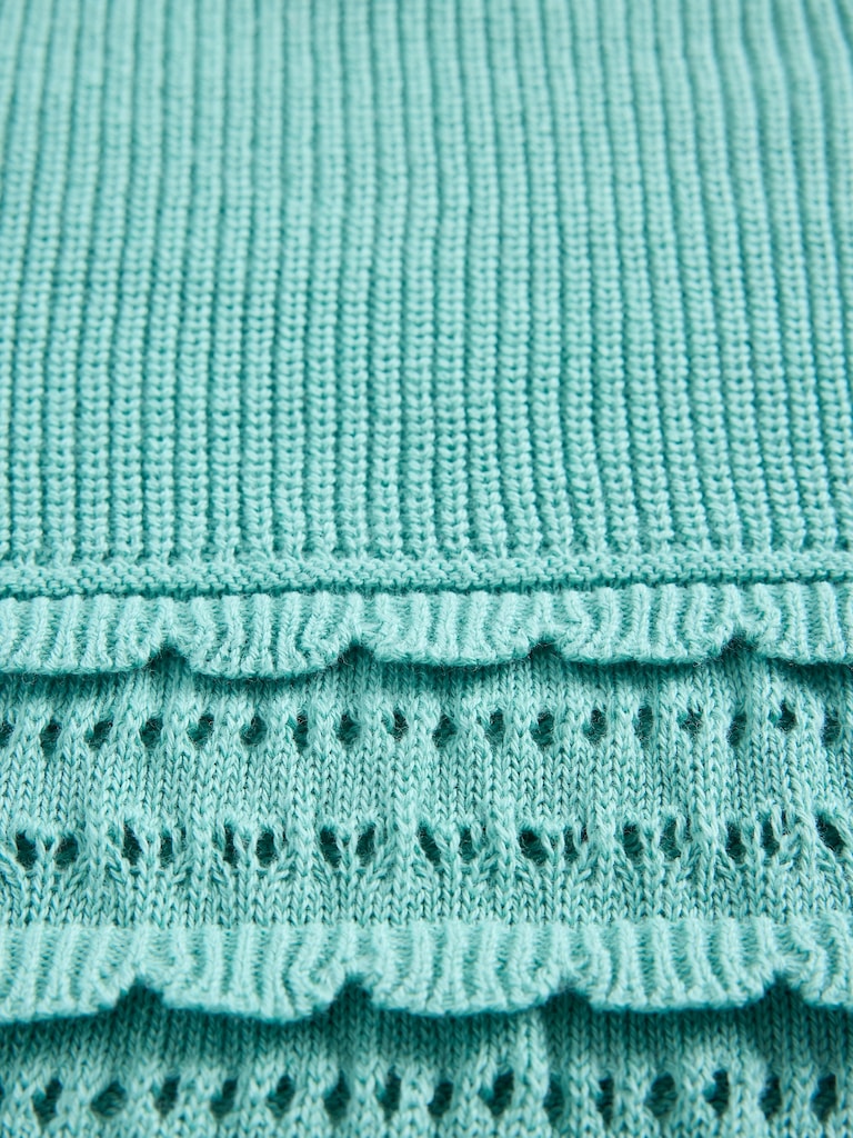 Kids Scalloped Mixed-Stitch Sweater