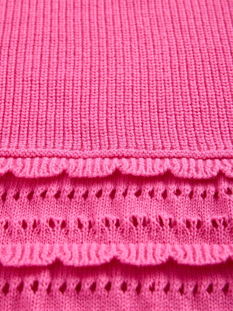 Kids Scalloped Mixed-Stitch Sweater