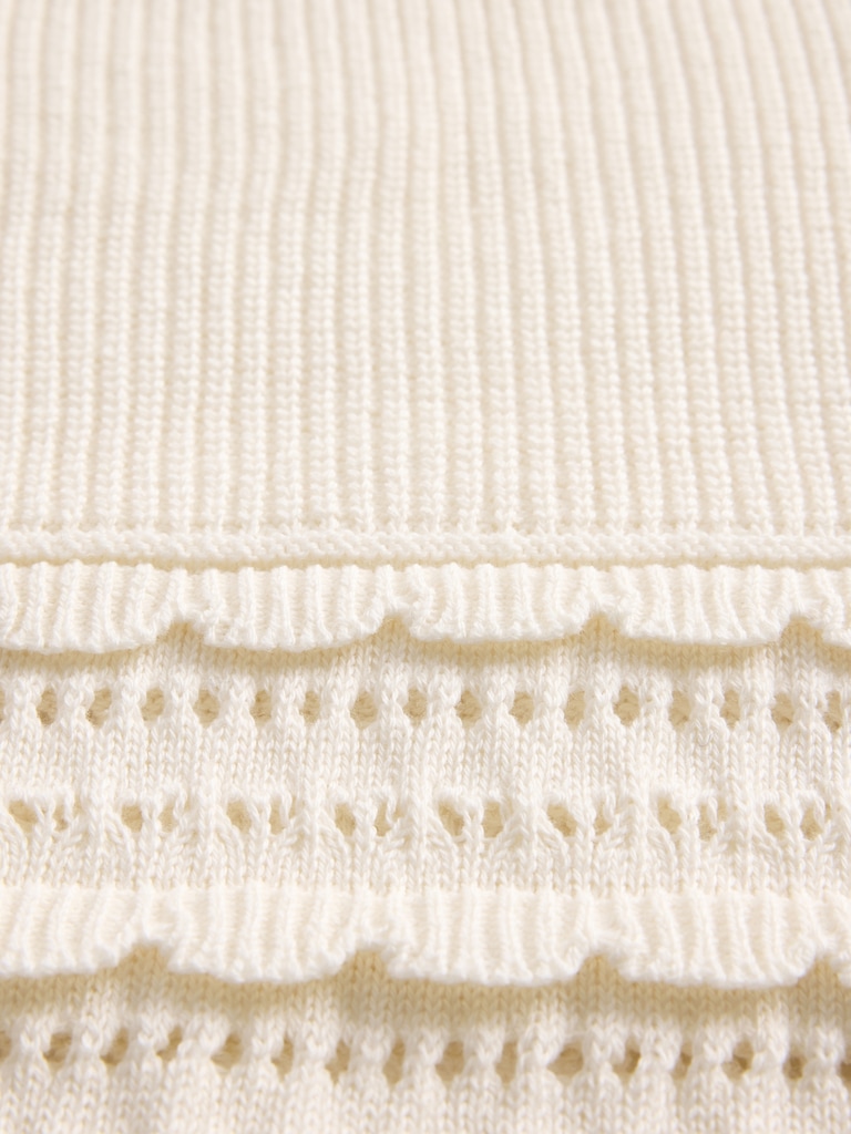 Kids Scalloped Mixed-Stitch Sweater