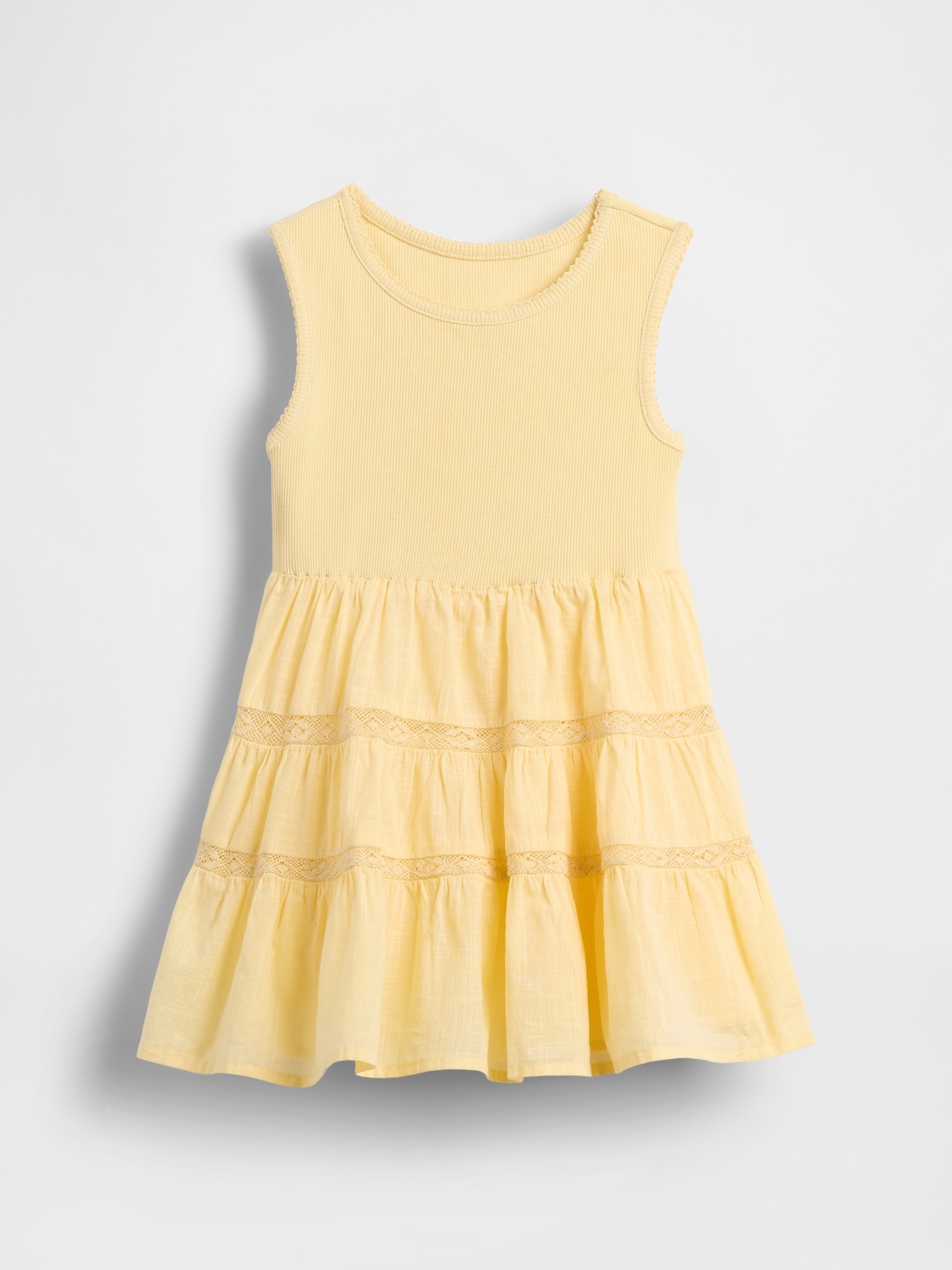 Baby & Toddler Lace-Trim Mixed Media Dress