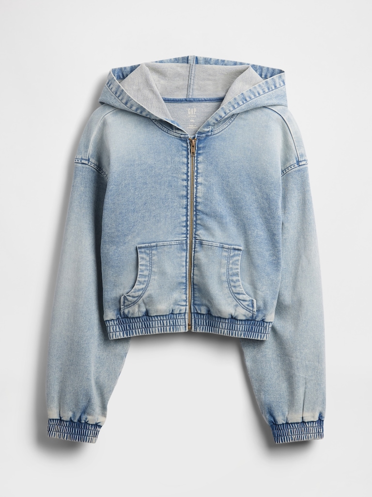 Kids Knit Denim Zip Hoodie