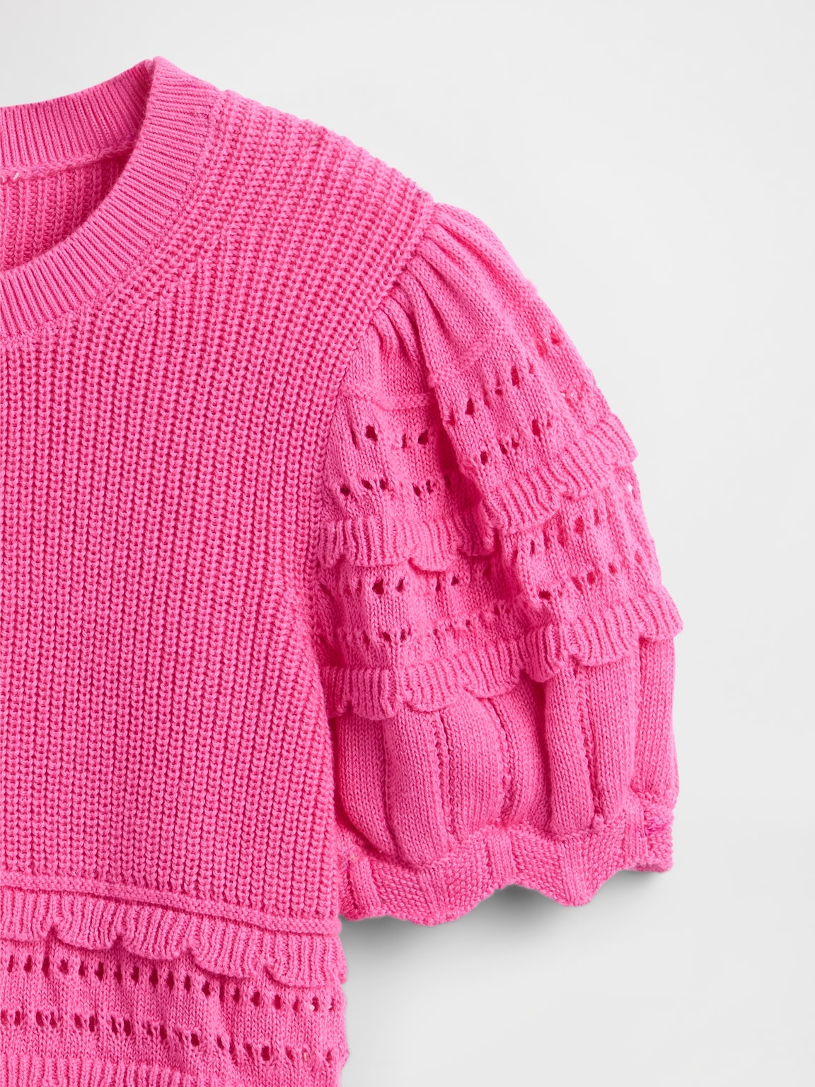 Kids Scalloped Mixed-Stitch Sweater