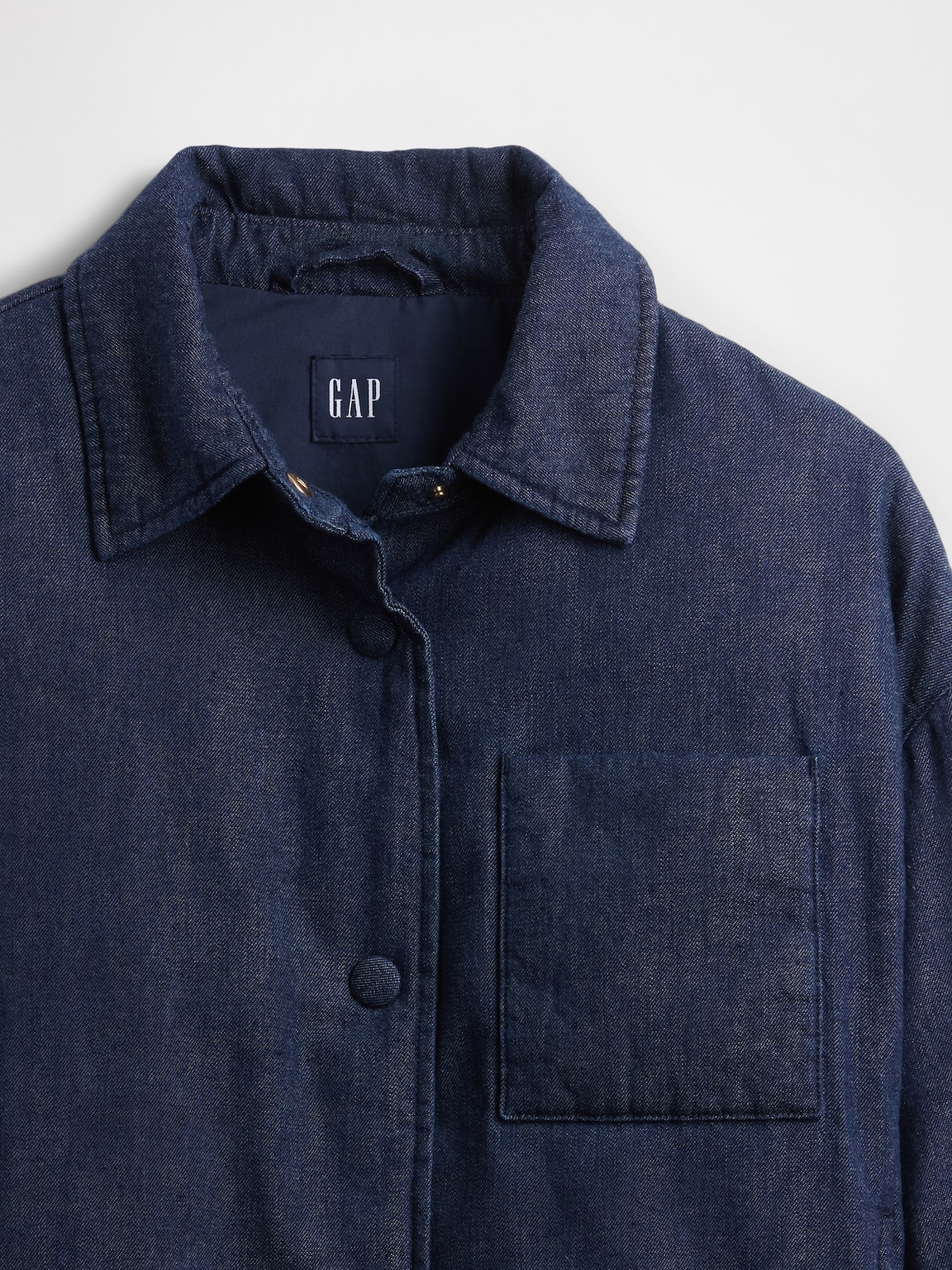 Denim Crop Puffer Jacket