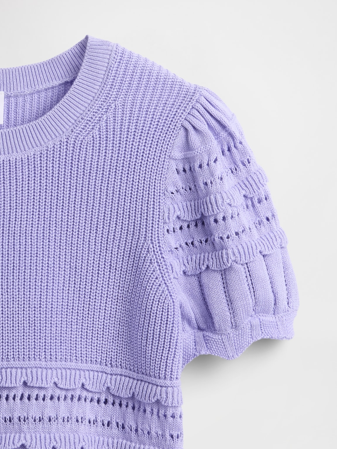 Kids Scalloped Mixed-Stitch Sweater