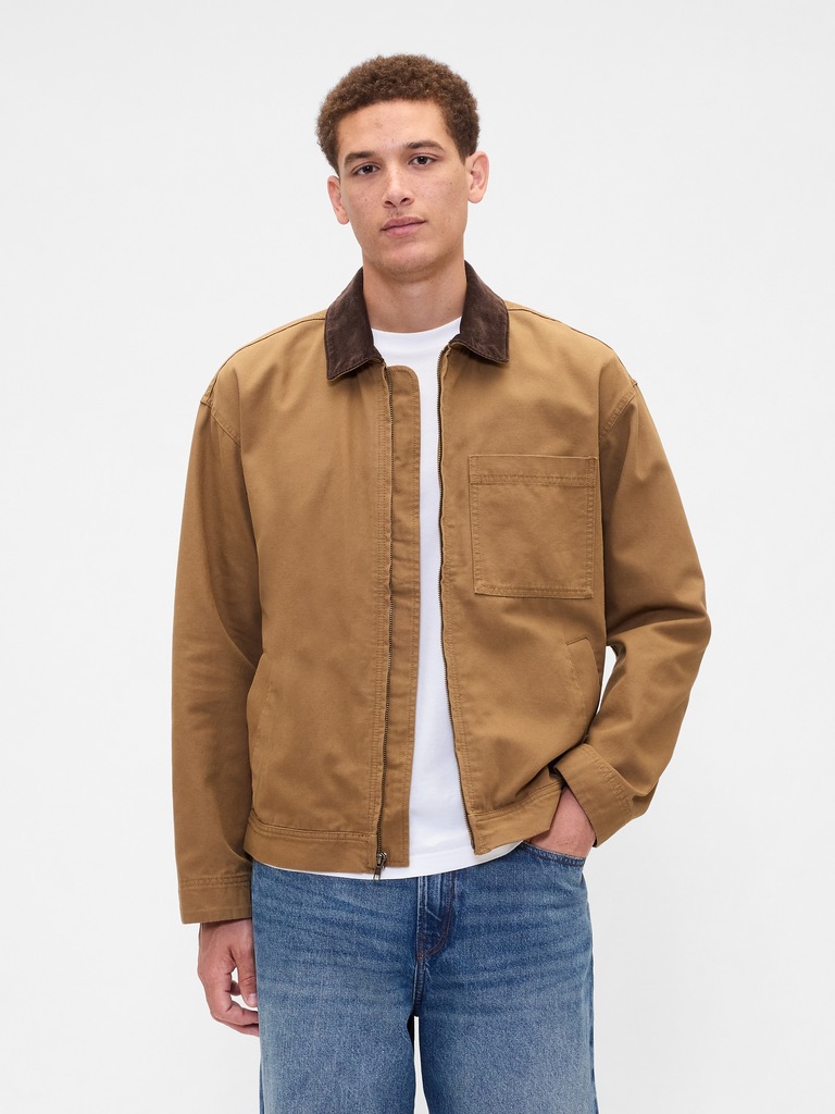 Relaxed Canvas Utility Jacket