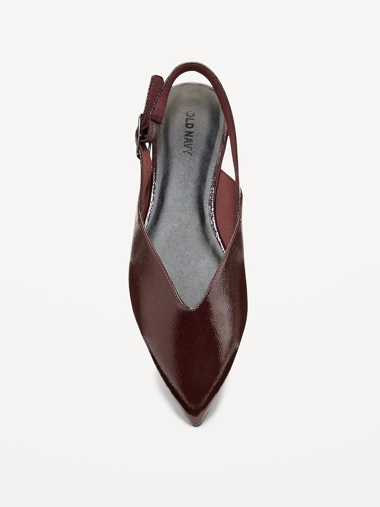 Wide Strap Slingback Flats