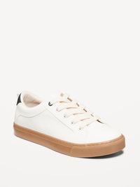 Faux-Leather Gender-Neutral Lace-Up Sneakers for Kids