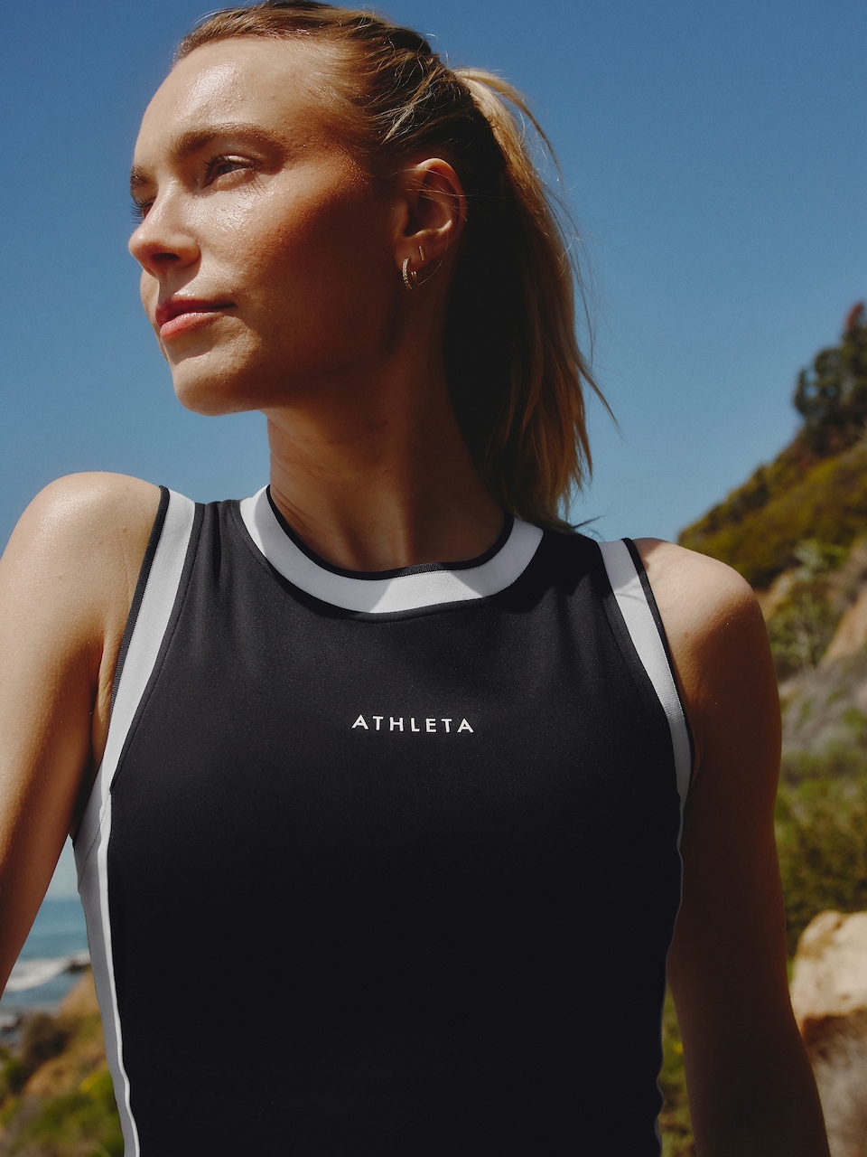 V-Neck Hardware One-Piece Swimsuit