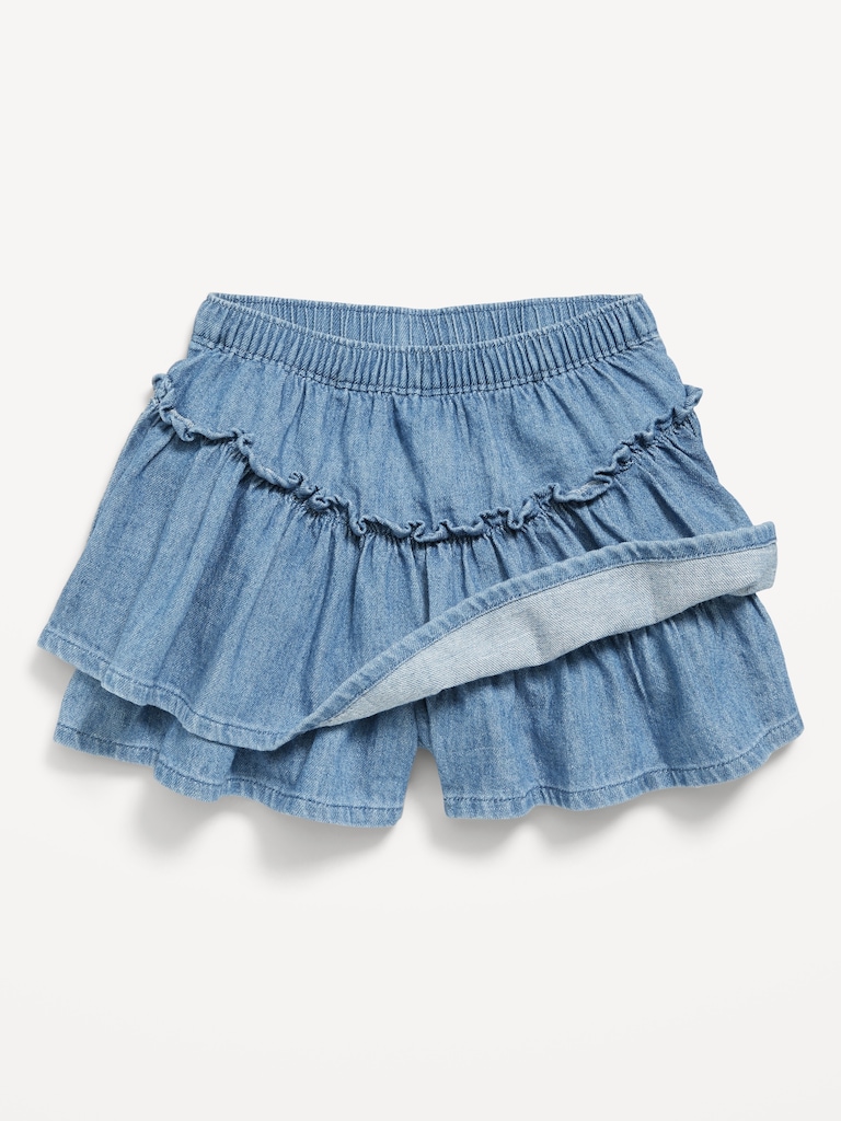 High-Waisted Jean Skort for Toddler Girls