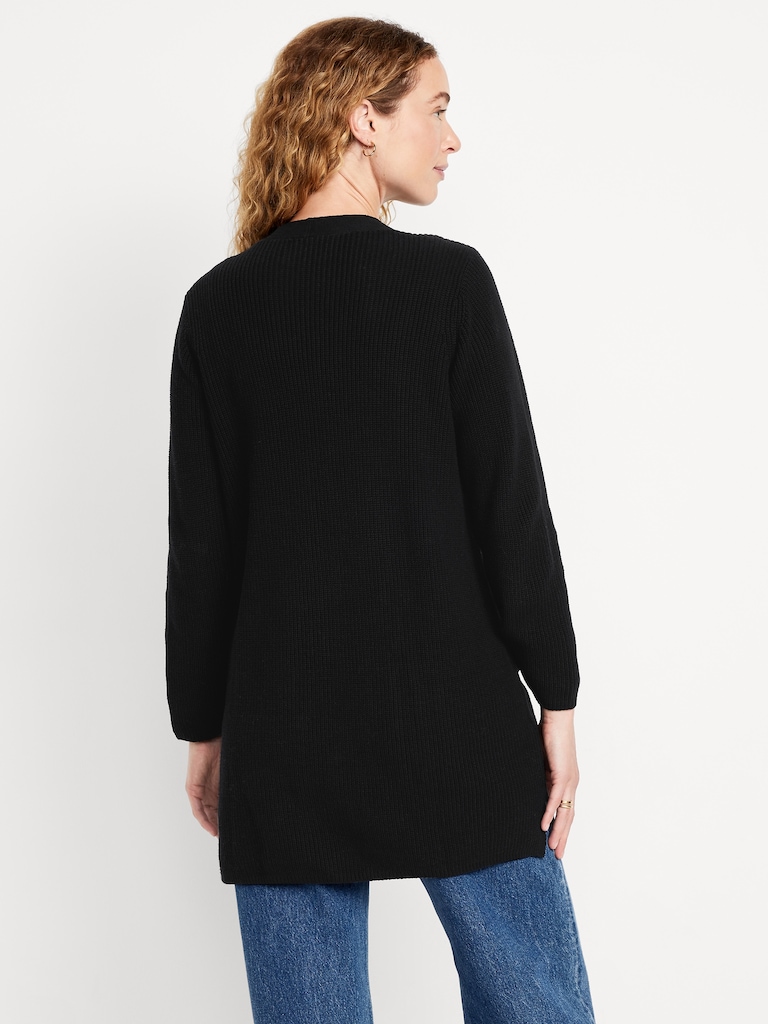 Longline Open-Front Sweater