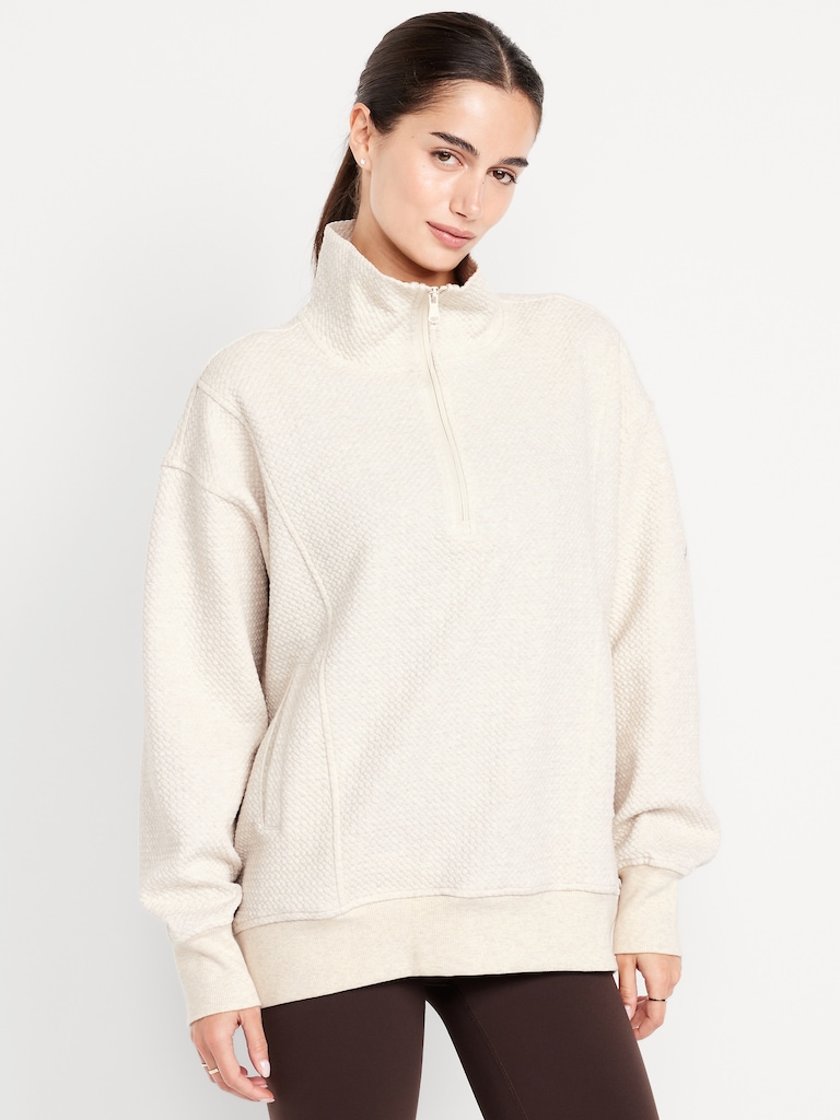 Dynamic Fleece Oversized Textured Tunic Sweatshirt