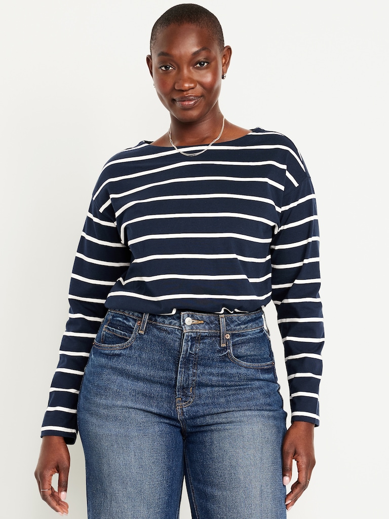 Long-Sleeve Mariner Loose T-Shirt