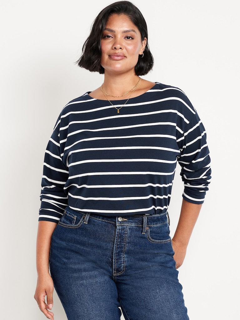 Long-Sleeve Mariner Loose T-Shirt