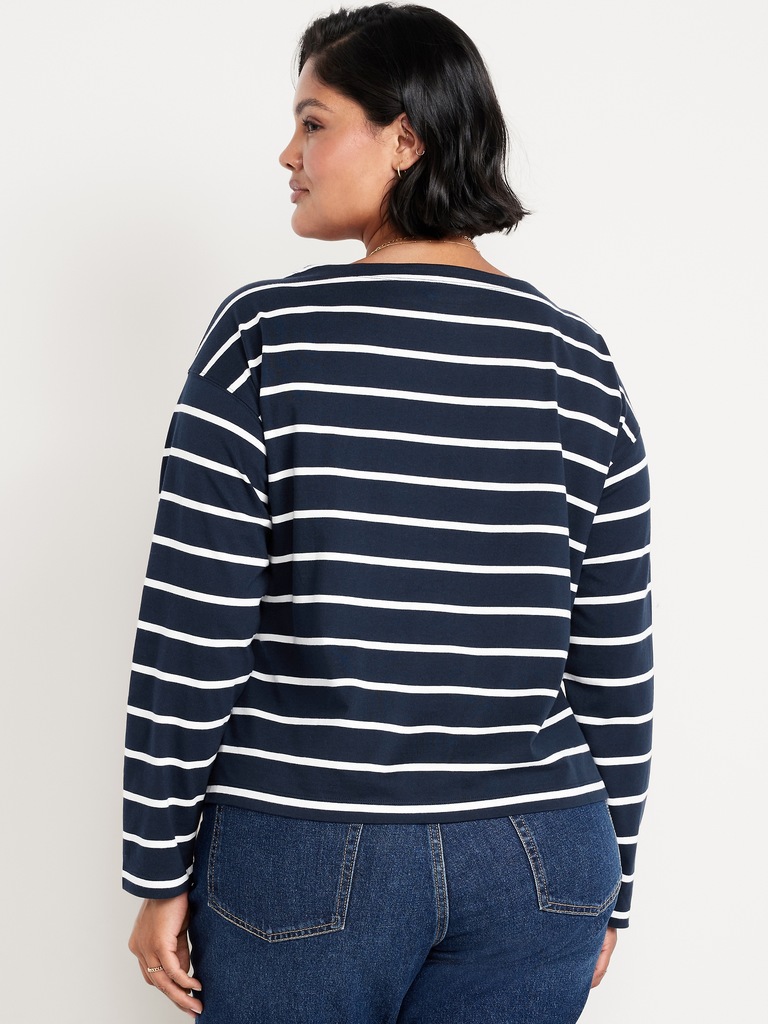 Long-Sleeve Mariner Loose T-Shirt