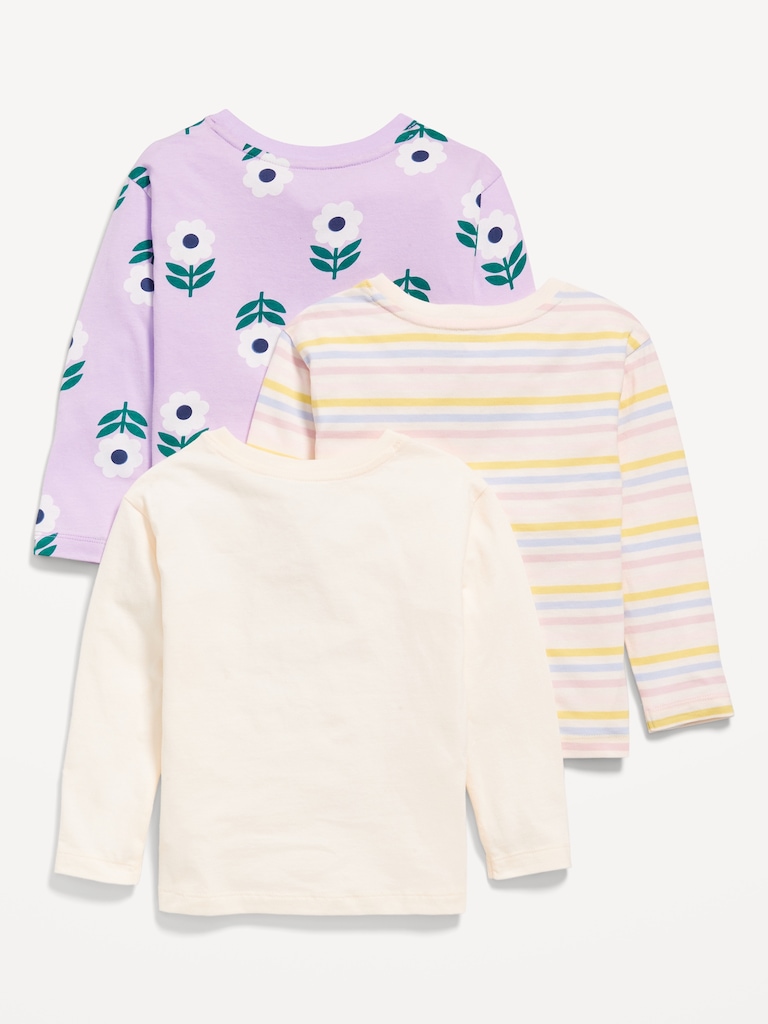 Long-Sleeve T-Shirt 3-Pack for Toddler Girls