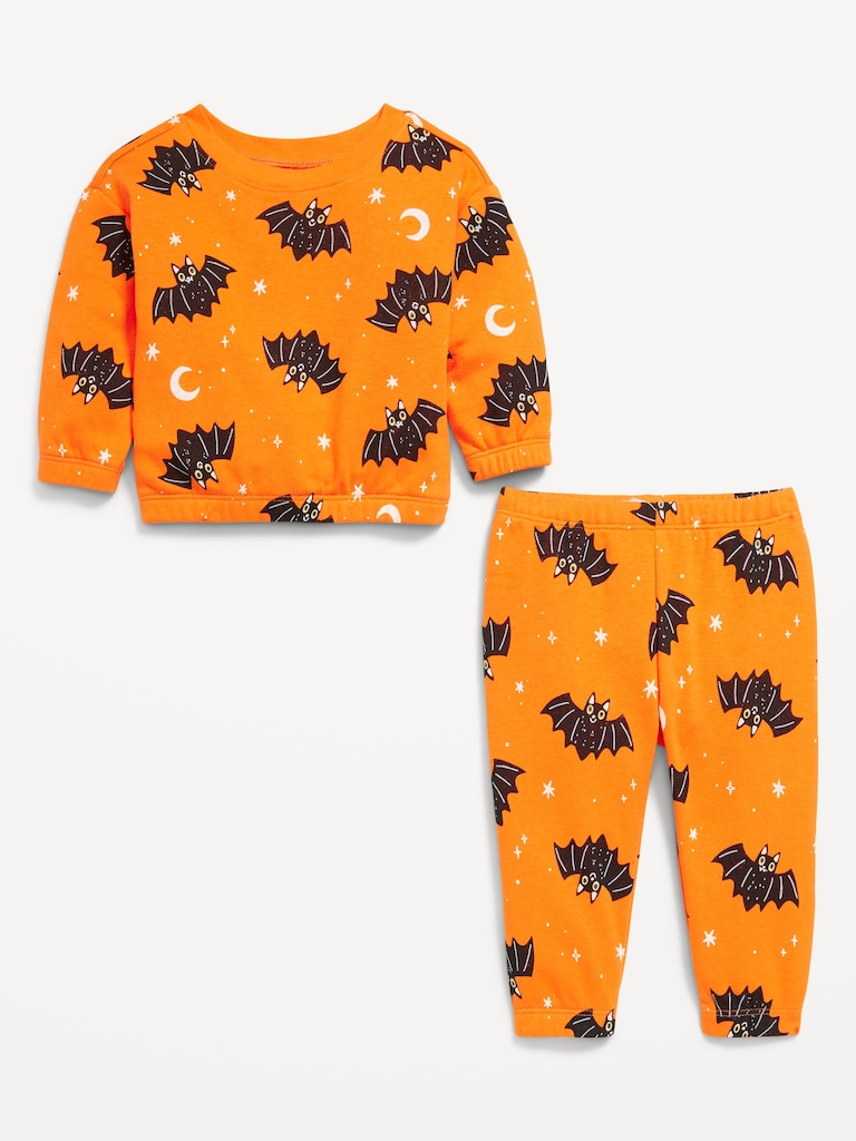 Printed French Terry Sweatshirt and Pants Set for Baby
