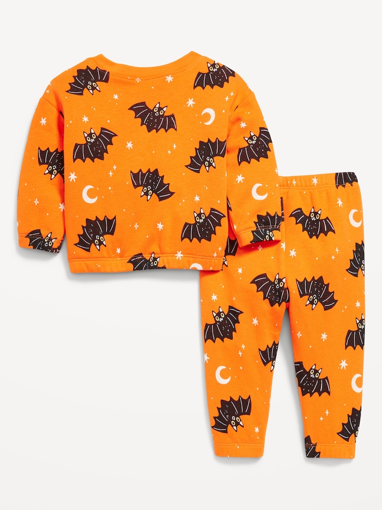 Printed French Terry Sweatshirt and Pants Set for Baby