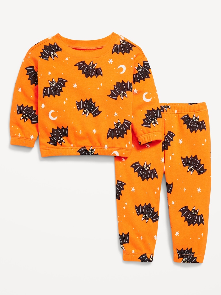 Printed French Terry Sweatshirt and Pants Set for Baby