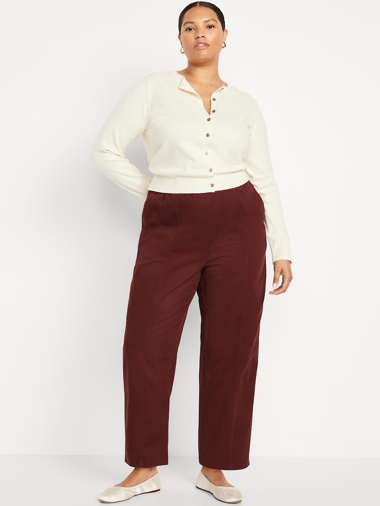 High-Waisted Barrel Ankle Pants