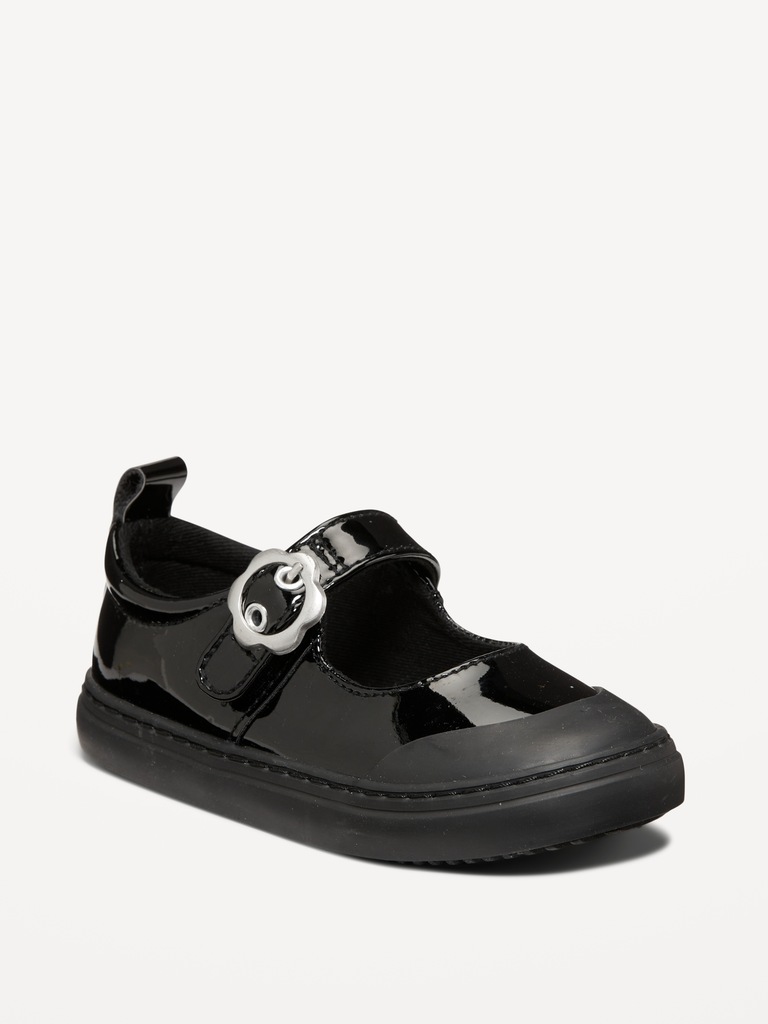 Shiny Faux-Leather Mary Jane Sneakers for Toddler Girls