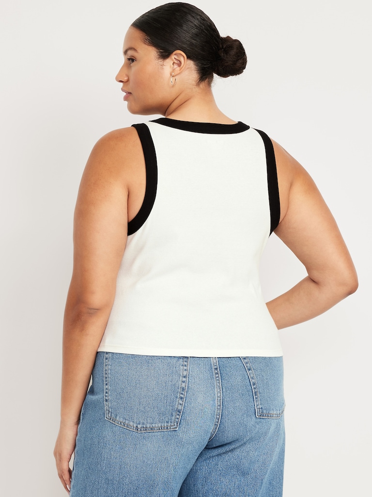 Snug High-Neck Tank Top