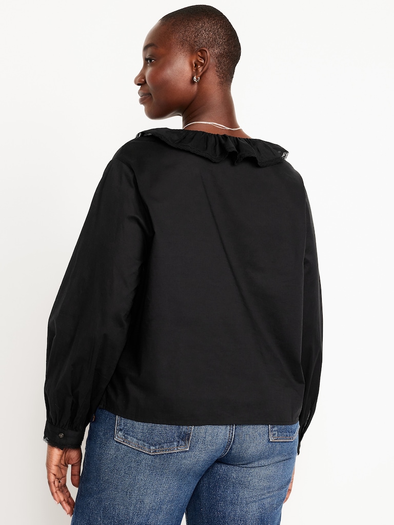 Ruffle Button-Down Shirt