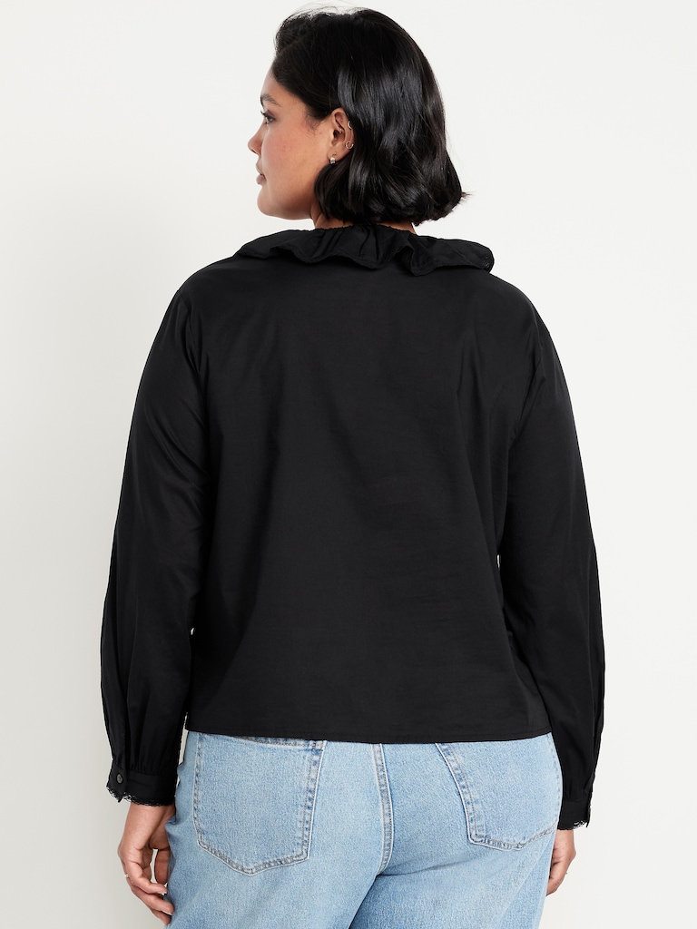 Ruffle Button-Down Shirt