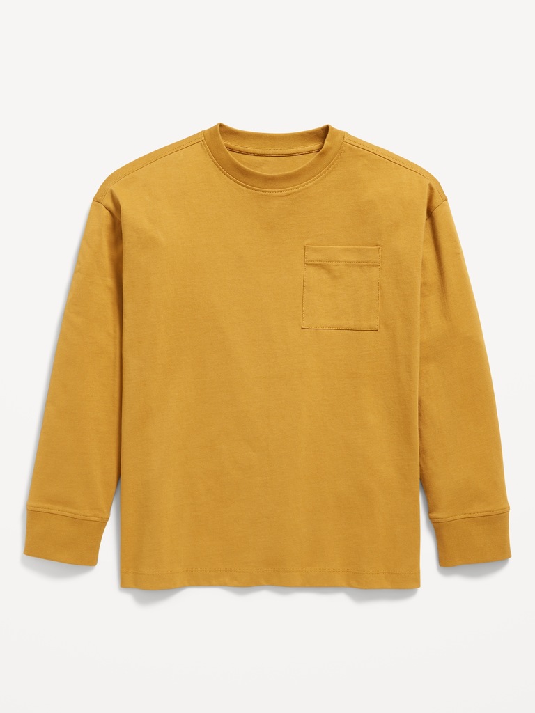 Oversized Long-Sleeve Pocket T-Shirt for Boys