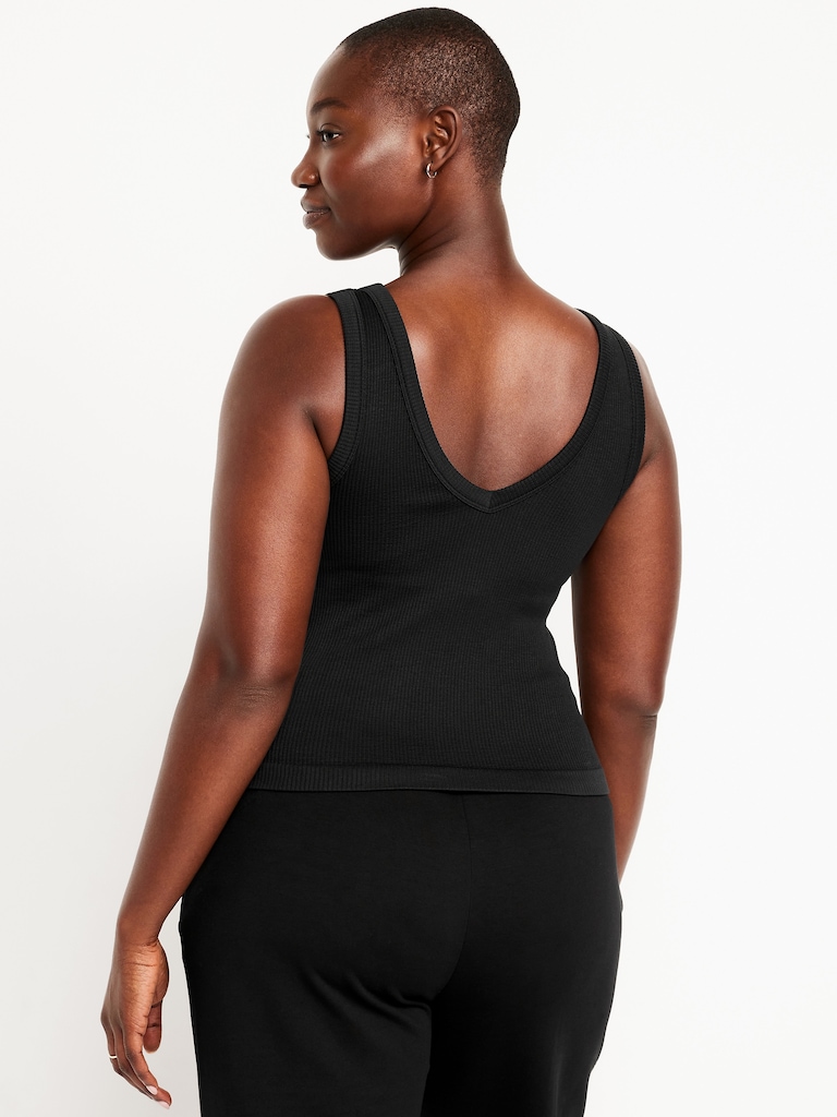 Camisole côtelée ajustée Zénitude sans coutures