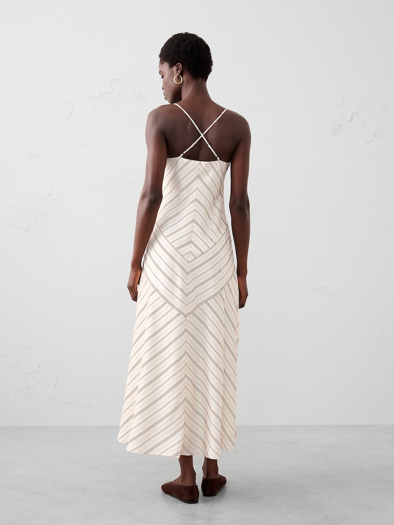 Strappy V-Panel Midi Dress