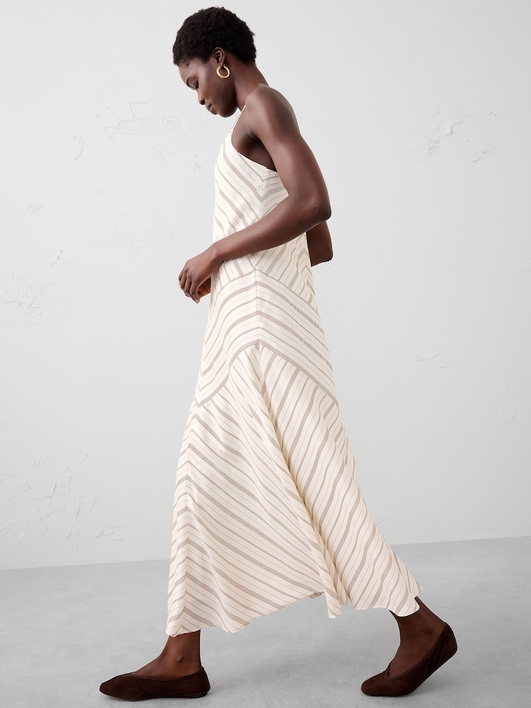 Strappy V-Panel Midi Dress