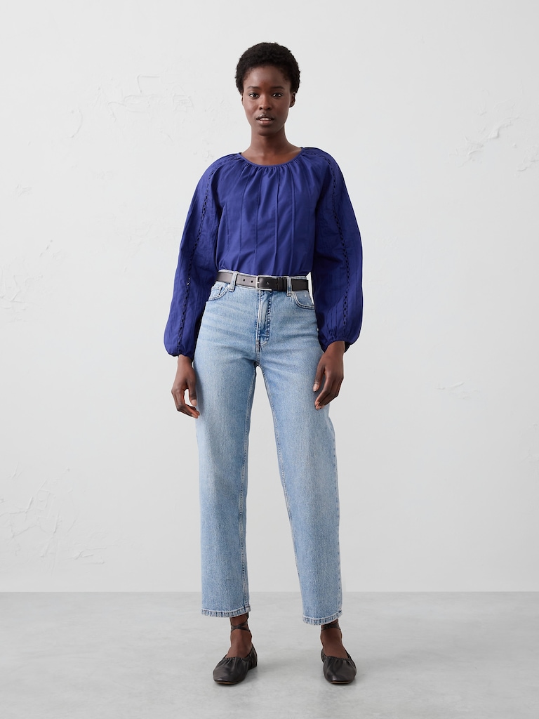 Embroidered Trim Top