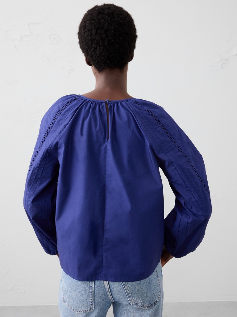 Embroidered Trim Top