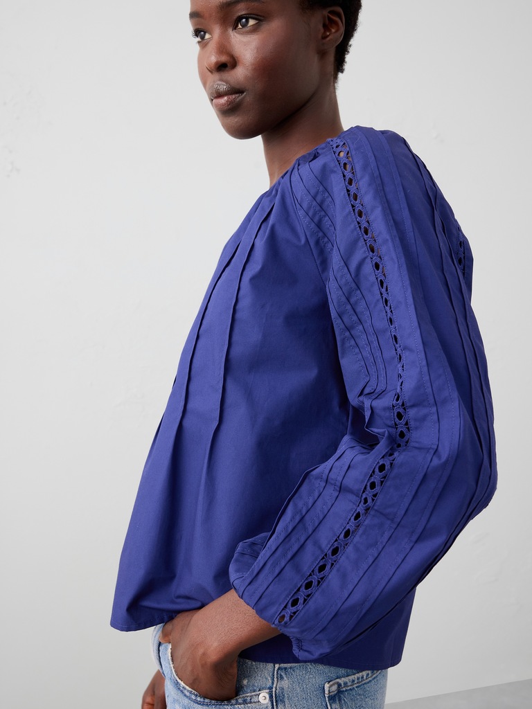 Embroidered Trim Top