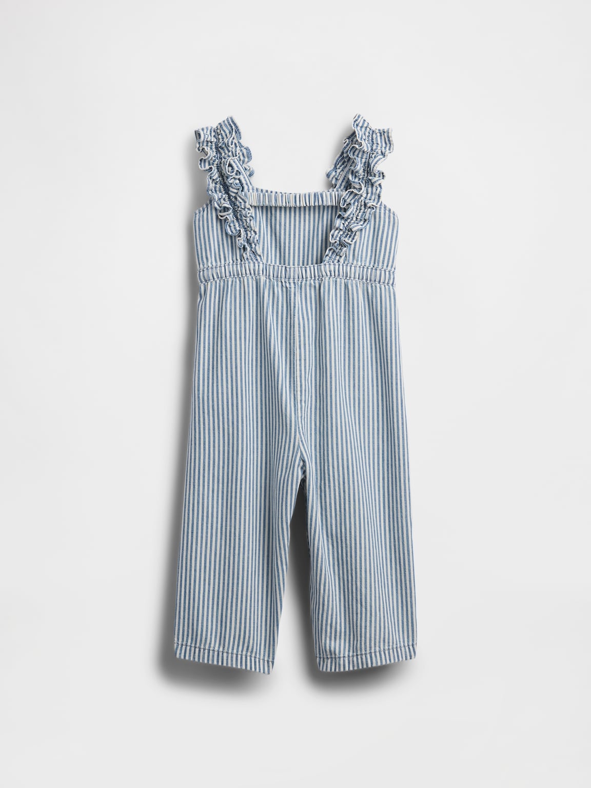 Baby & Toddler Denim Stripe Ruffle Jumpsuit